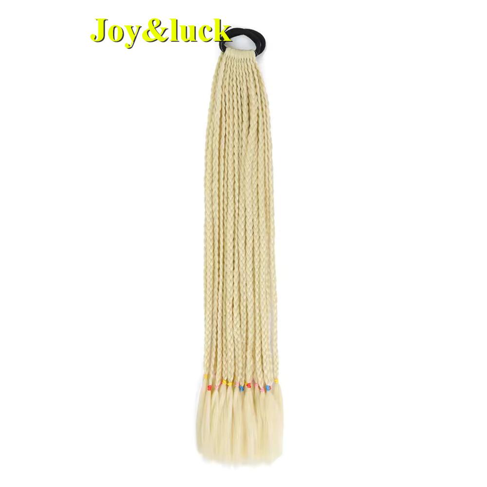 24 Zoll Ombre Yaki Straight Synthetische Haarverlängerungen Mädchen Farbe Geflochten Zopf Gummiband Box Braid