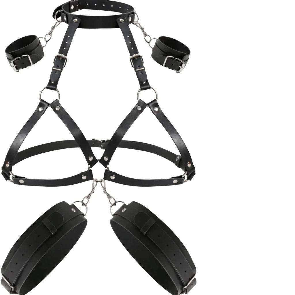 Sex Restraints Strap SM Bondage Gear Sex Toys Leather  Body Chest Harness Handcuffs Leg Cuffs Adults Bondage Sex Accessories