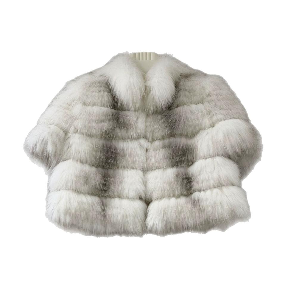 Winter new natural real fox fur coat women's fashion niche design short fur top