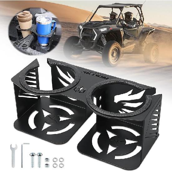 Cup Holder for Grab Bar, Passenger Grab Handle Drink Holder, UTV Cupholder Compatible with Polaris RZR XP 1000/XP Turbo/800/900 2008-2023, Fits Large