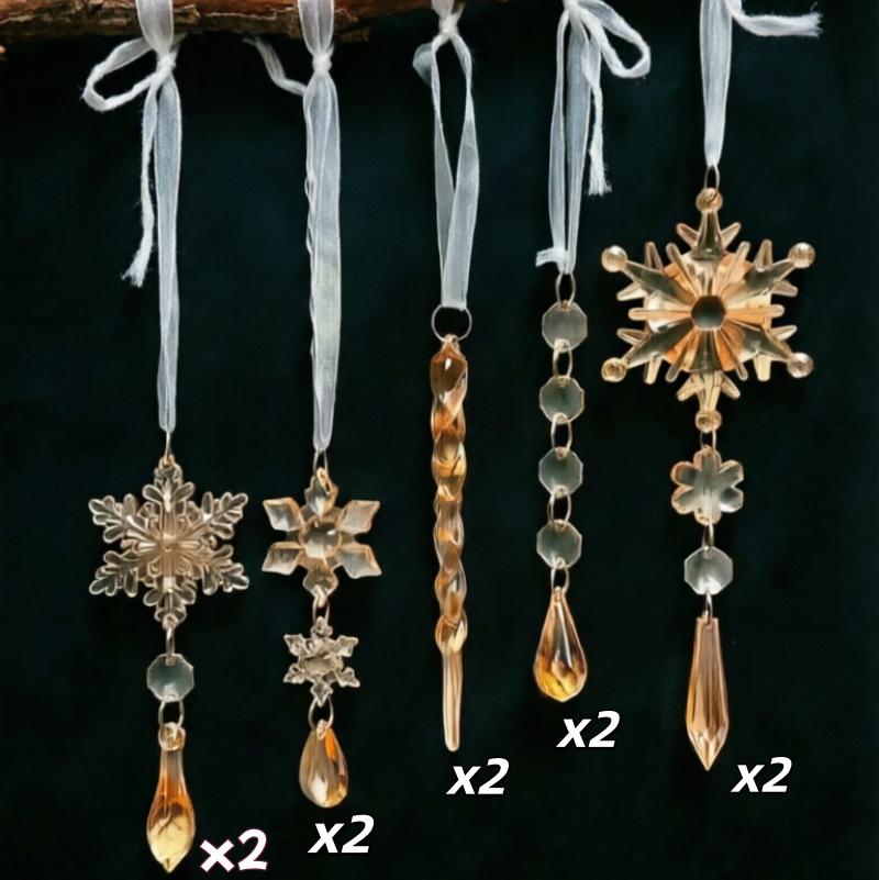 Transparent Acrylic Octagonal Bead and Crystal Ball Christmas Ornaments
