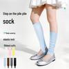 Vertical Stripe Korean Ankle Slouch Socks – Slimming Ballet-Style Yoga Footwear