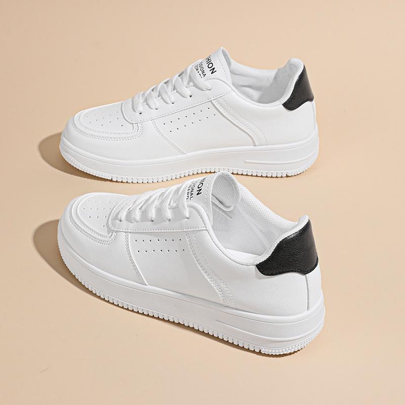 Autumn Women's Shoes New Breathable Little White Shoes Children's Korean Version Versatile Thick-soled Heightening Sports Shoes Casual Board Shoes Tr