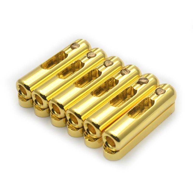 Individual Guitar Tube Bridge 8.5x41.5mm String Bridge Bottom Trough String Split Type Guitar Bridge Black/Golden/Silver