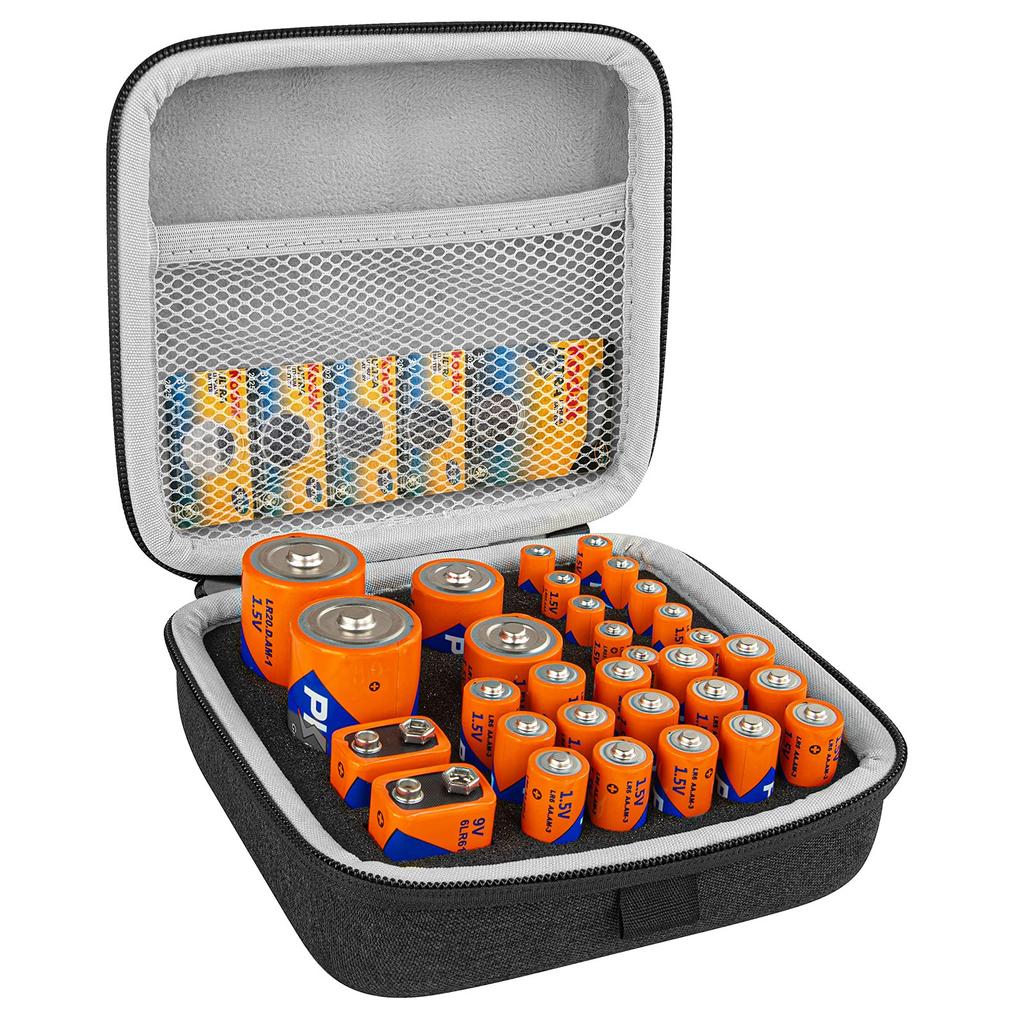 Linkidea Small Hard Case Organizer Storage Box Carry Holder Container Holds 31 AA AAA 9V CDs - (Dark Gray)