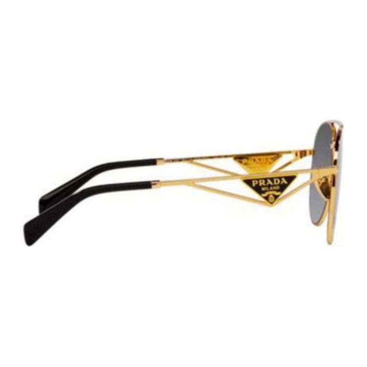 Prada Triangle Logo Pattern Metal Pilot Sunglasses Women sunglasses Gold PR73ZS5AK5W1