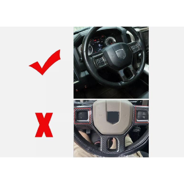 Dekorationspanel för ratt för Dodge Ram 1500 10-17 Kolfiber