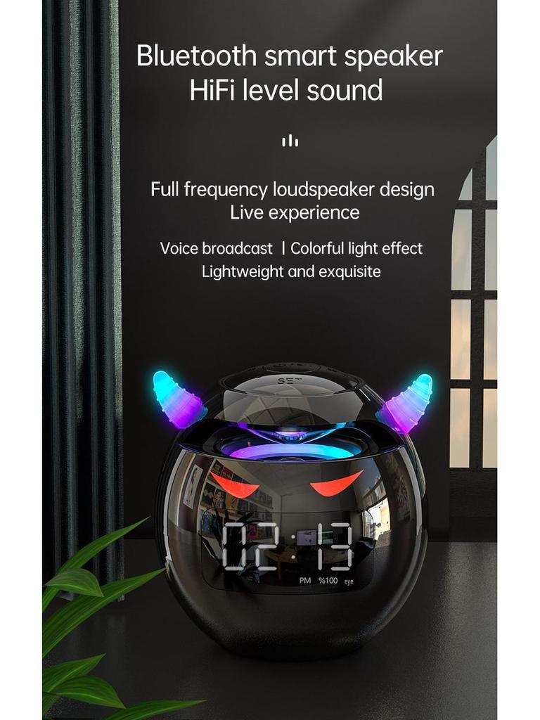 Cross G9 Little Devil Bluetooth Alarm Clock with AI Smart Speaker and HiFi Subwoofer