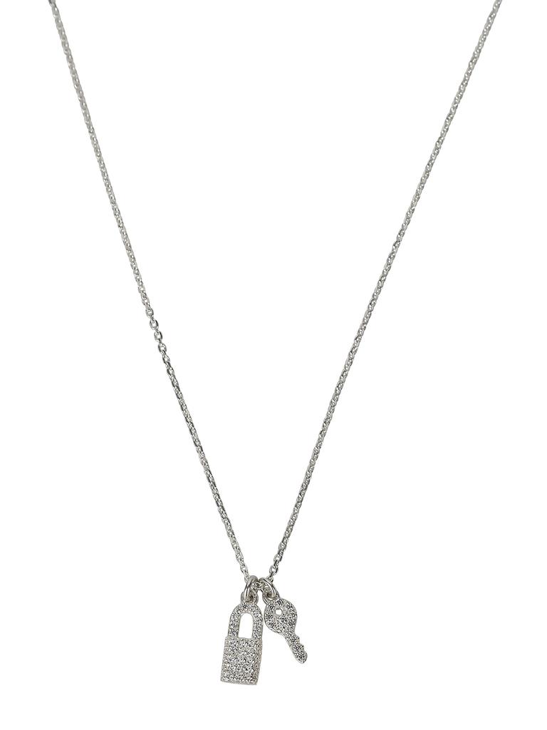 Reve Rock & Key Dq Pave Necklace