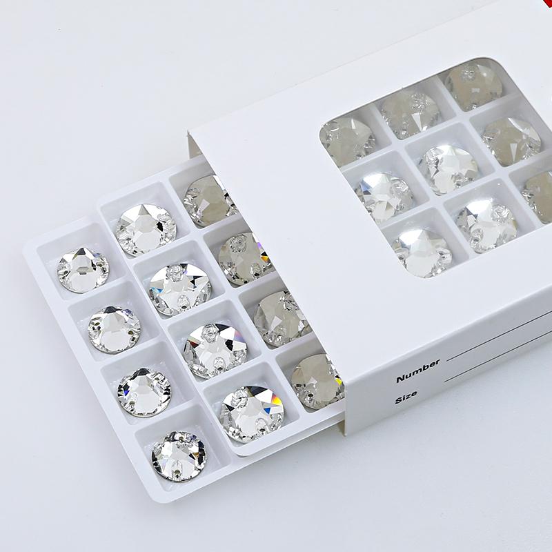 Dongzhou Round Flatback Glass Rhinestone Sew on Crystal Loose Crystal Beads Garment Sewable Rhinestone Diy Accessories