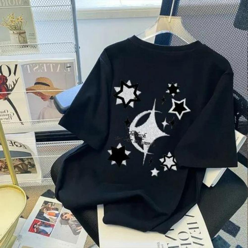 

European summer women s loose short sleeved T-shirt fashion trend, fashionable and casual 6XL