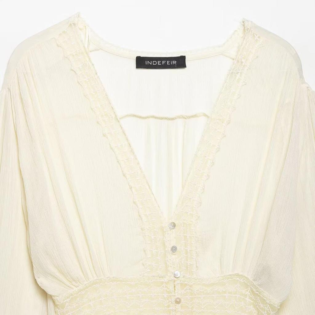 European Style Women's Lace Gauze Shirt - New Fashion 2026
