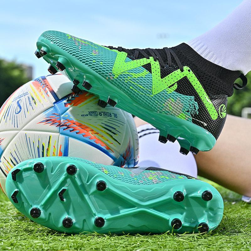 Football shoes high-top nails children's long spikes broken foreign trade adult training artificial grass spikes men's and women's price