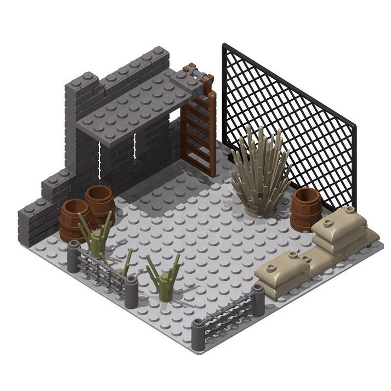 WWII Military Sentry Tower & Observation Base Building Blocks Set