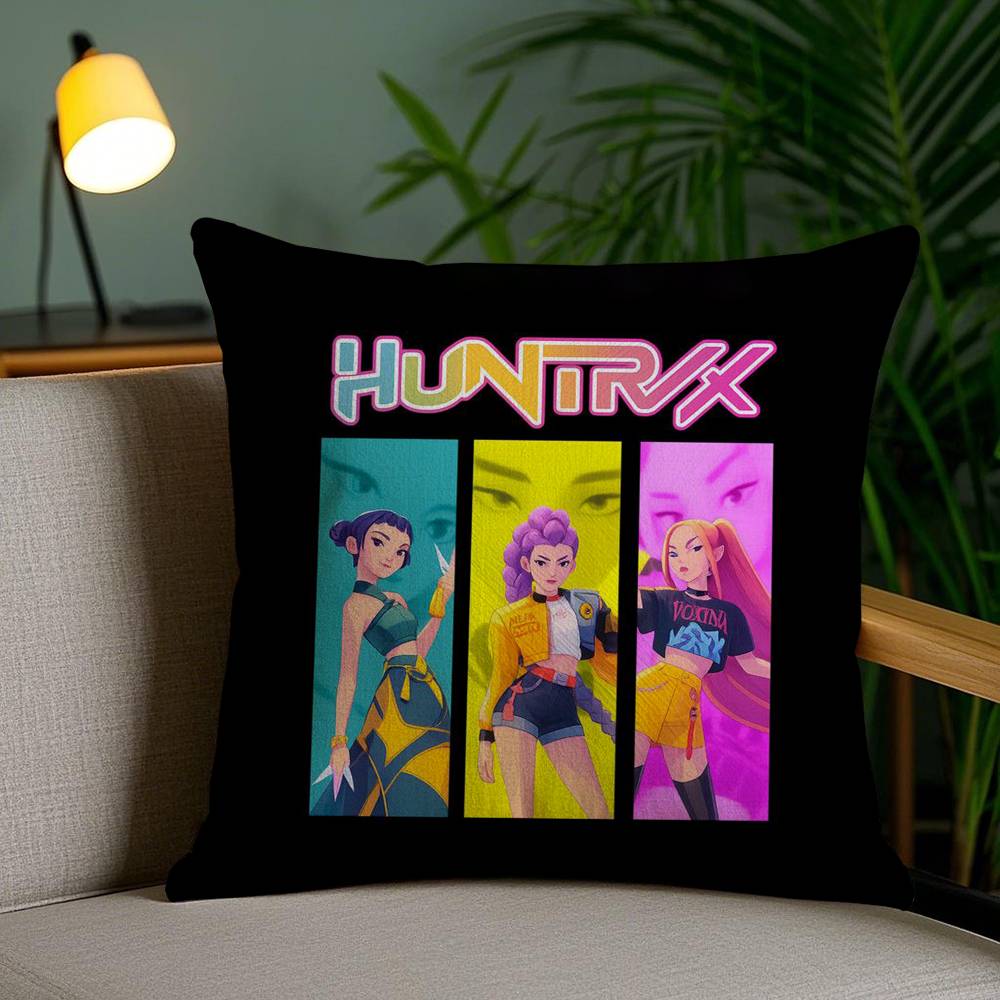 Anime Kpop D-Demon H-Hunters Pillow Case Sofa Short Plush Double-sided HD Printing Room Home Office Gift Cushion Cover