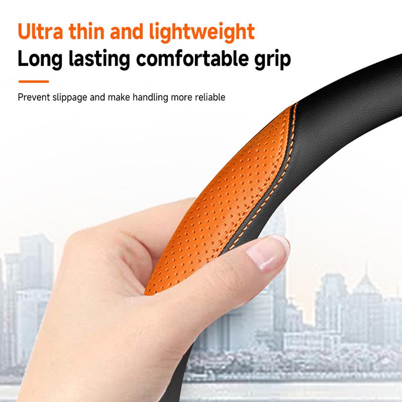 For BYD F3 F6 S6 S7 Atto 3 Yuan Song Pro Plus Tang Qin Plus Car Steering Wheel Cover Nappa Leather Breathable Accessories