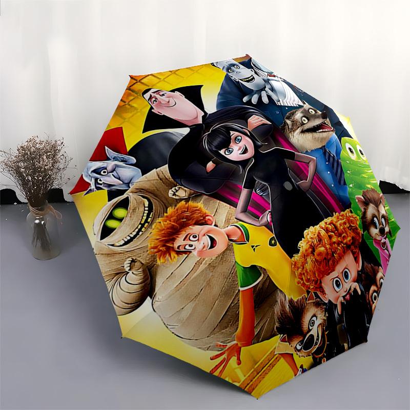 1pc Golden Anime Character Automatic Folding Umbrella, Portable Tri-Fold Design with Iron Frame, Outdoor for Fans, Travelers, Daily Use, Perfect Gift