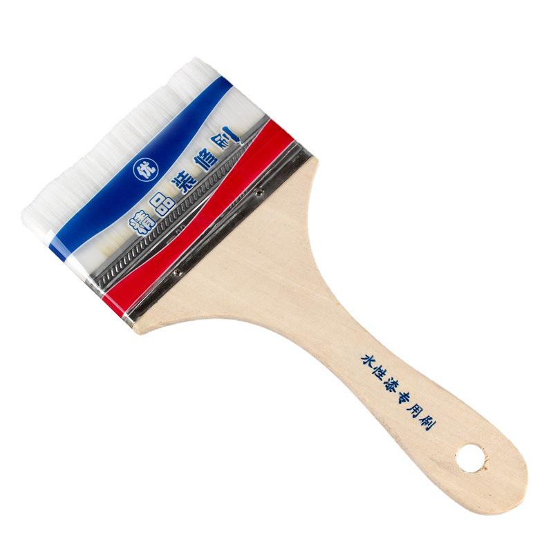 Water-Based Wool Brush with Wooden Handle for Home Improvement and Latex Paint Applications