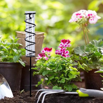 Outdoor Regenmesser Stab Groß Hof Zaun Terrasse Bauernhof Kapazität Garten Rasen mit Metall