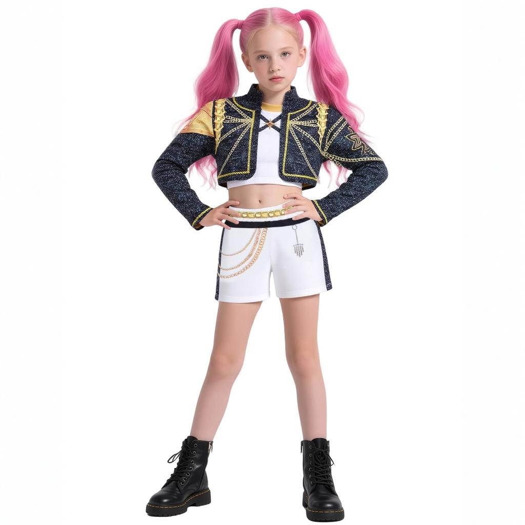 Kpop Rumi Zoey Mira Halloween Party Cosplay Costume Kids Demon Hunters Golden Stage Suit Teenagers Girls Birthday Gift Takerlama