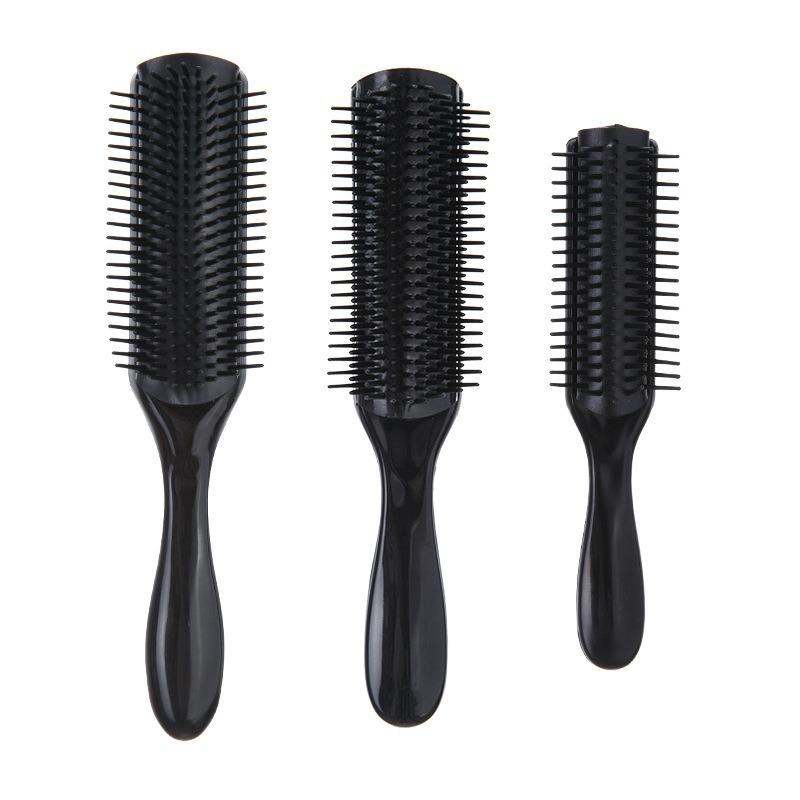 Pente de cabelo reto e encaracolado, escova de massagem para couro cabeludo, escova desembaraçadora, pente de cauda de rato, estilo de cabelo molhado, cachos, cabeleireiro feminino