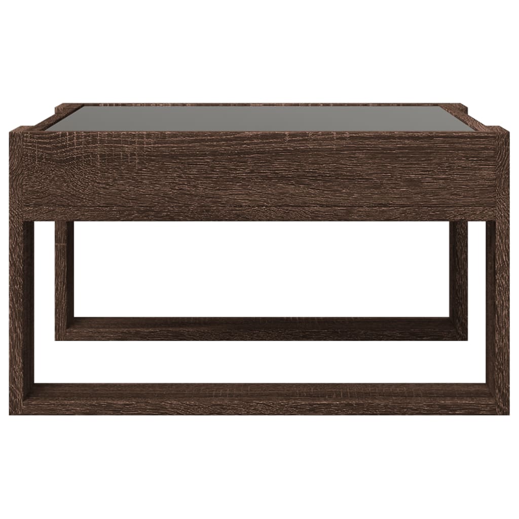 Infinity LED Coffee Table in Brown Oak Effect 50 x 53 x 30 cm
