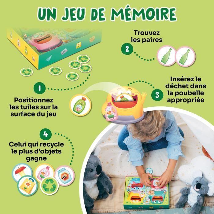 Jeux éducatifs - GEOMAG - Hungry Bins - Tri sélectif - Apprentissage des déchets - Association par couleur