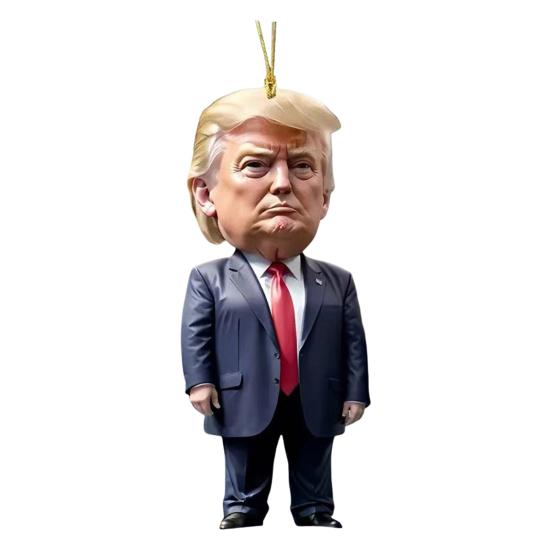 

Мультяшный Трамп Подвеска 2D Плоский Акриловый Подвесной Орнамент Забавный Трамп Украшение для Рождественской Елки Автомобильный Брелок 3