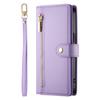 For Oppo Reno14 5G (Global) Case Zipper Pocket Wallet Leather Phone Cover with Straps