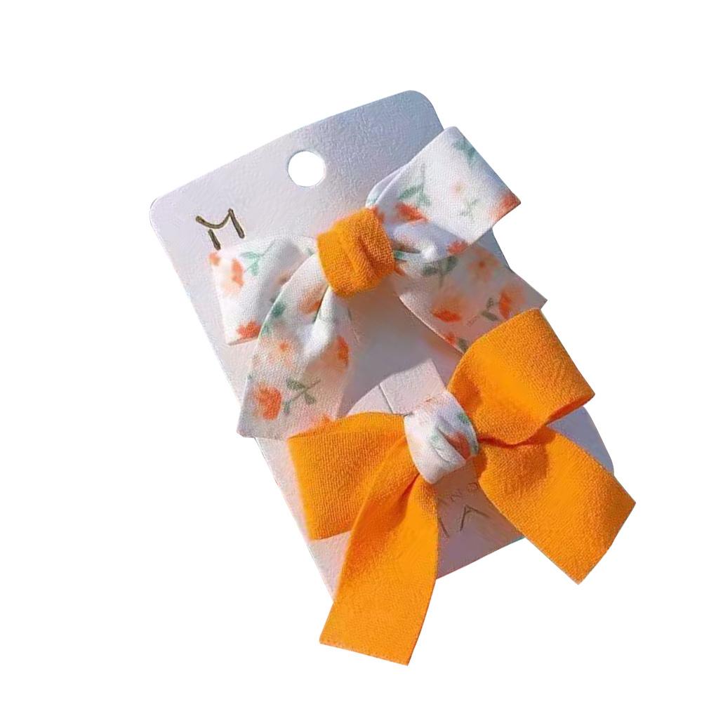 

Pack of 2 Female Hairpins Headdress Hair Pin Bowknot Cute Decoration Gifts Clip Accessory Graduation Birthday Daily Work orange