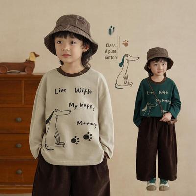 Jungen Langarm-T-Shirt aus reiner Baumwolle