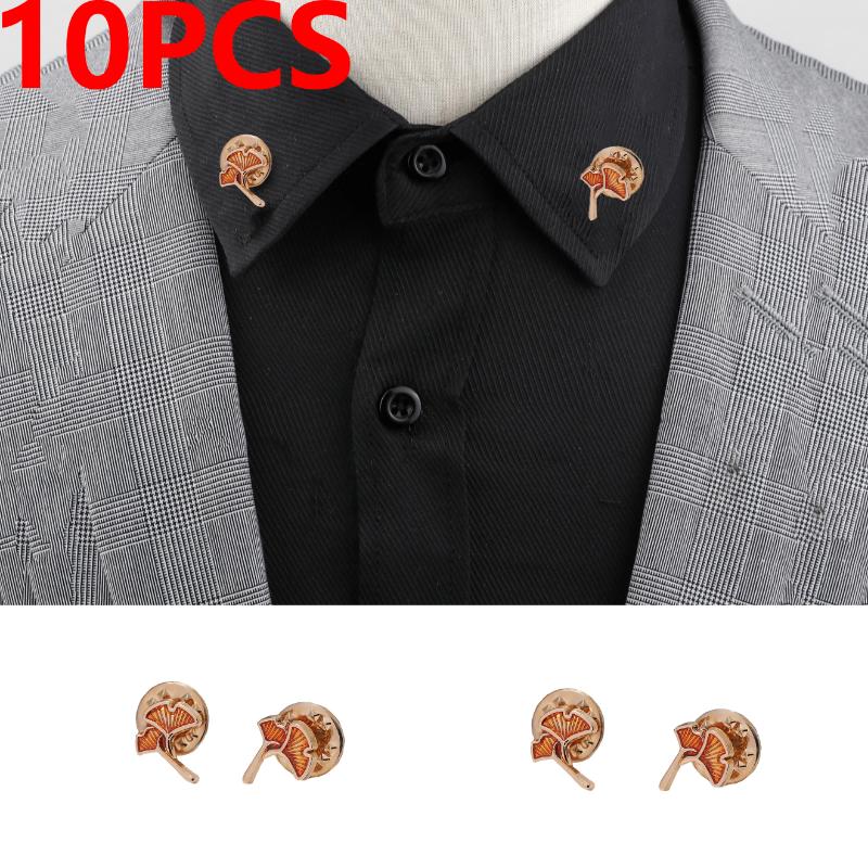 10pcs Ginkgo Leaf Brooch Elegant Fashion Men Luxulry Vintage Shirt Suit Lapel Pins Badge Brooches Wedding Party Clothing Accessories Jewelry Gifts