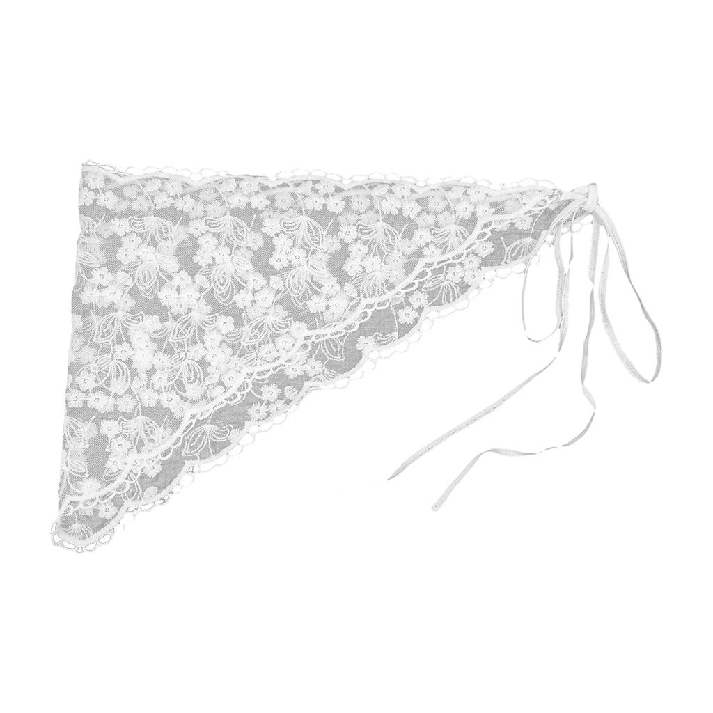 Vyšívaný vlasový šátek krajková bandana fotografické rekvizity krajkový turban pro dospělé děti vyšívaná baletcore pokrývka hlavy