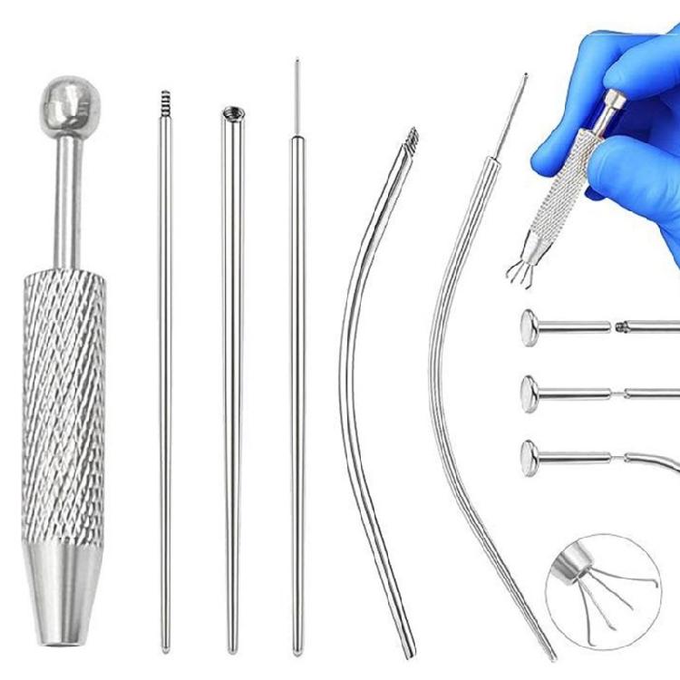 Edelstahl Piercing Kugelgreifer und Einführwerkzeug Set Piercing Zubehör Geeignet für Schmuckwechsel