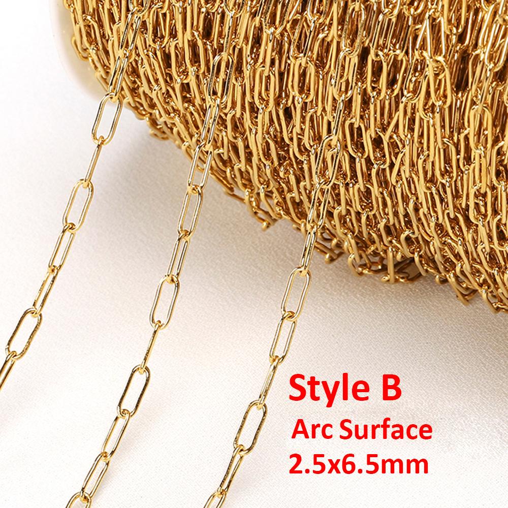 No Fade 1meter 4mm Stainless Steel Chain Cable Gold Chains for Necklace Bracelet Anklet Jewelry Making Components Wholesale DIY