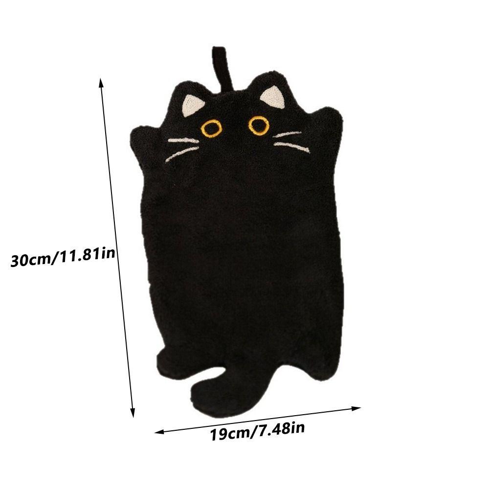 Soft Black Cat Hand Towel Super-Absorbent Kitchen Cleaning Wipe Cloth  Kitchen