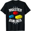 Cool Master Builder Funny Building Blocks Gift Men Women Short Sleeve T-Shirt