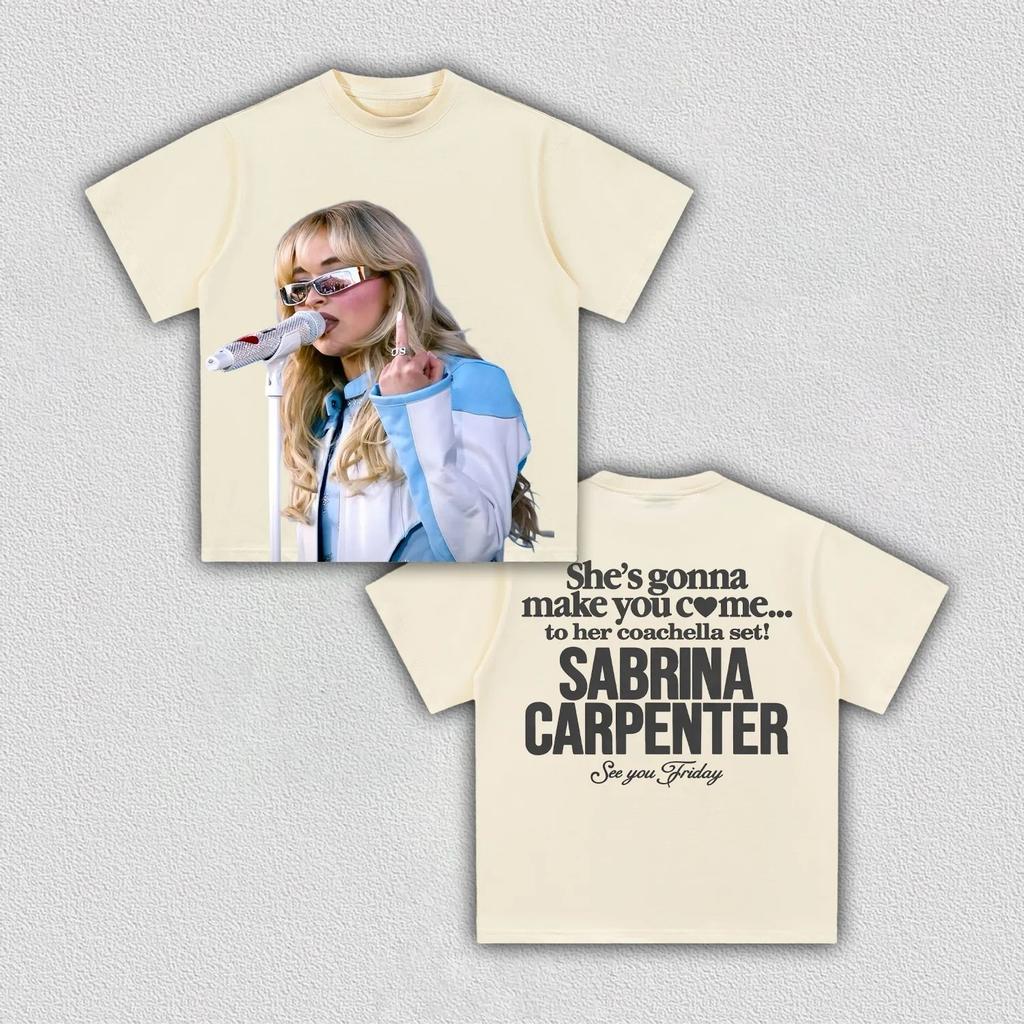 Sabrina Carpenter Coachella T Shirt 2026 Summer New Unisex Women Fashion Pop Star Tour Graphic Cotton Oversized Street Y2K Tshirt