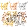 2pcs/Lot Polish Letter Love Stainless Steel Charms for Jewelry Making Gold Color Metal Necklace Pendant DIY Bracelet Necklace
