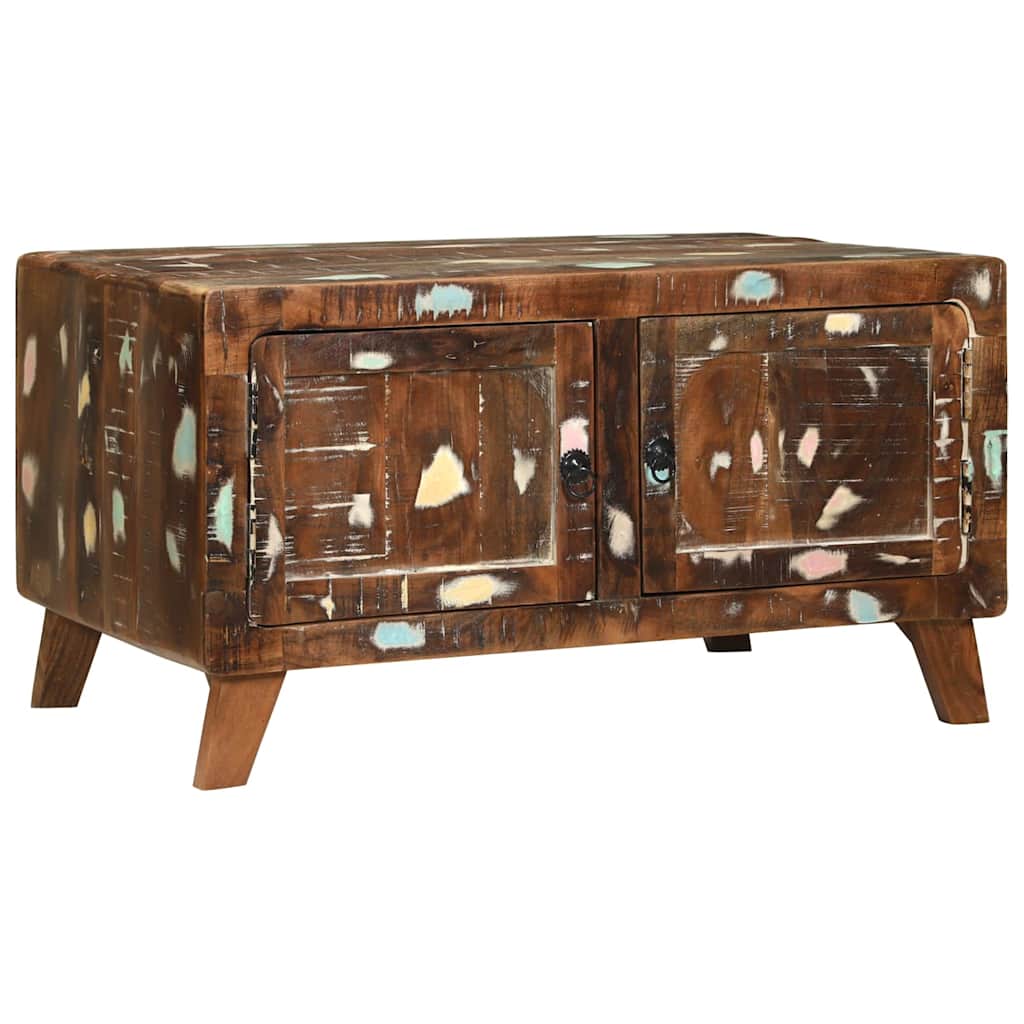 Multicolored Coffee Table Solid Upcycled Wood