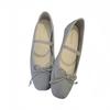 Mode Weiche Samt Fliege Ballerinas Frau Flats Niedrige Absätze Mary Janes Elastisches Band Slipper Loafers Damen Braut Hochzeit Ballerinas