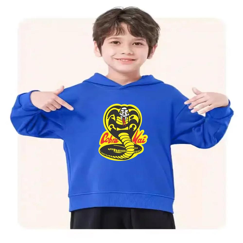Children's Hoodie+Pants Black Children Cobra Stamp Coat Boys Girls Hoodie Tops Leisure Sweatshirt Toddler 3-12 Year Clothing