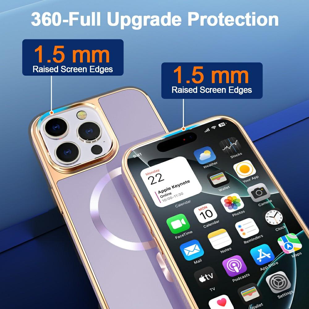 For iPhone 15 Pro Magnetic Case Electroplating Anti-Drop TPU+PC Phone Back Cover