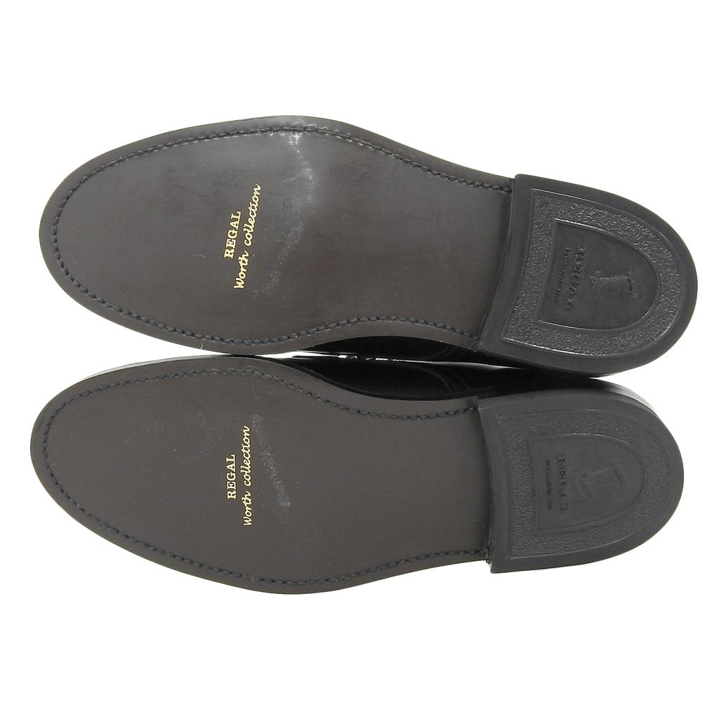Makellose REGAL Lederschuhe U-Spitze schwarzes Leder Herren 24.5 Gebraucht