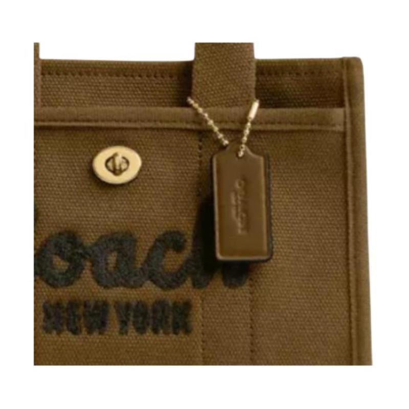 COACH Cargo 20 Logo Charm Removable Shoulder Strap Tote Bag Tote Bag Shopping Bag Fabric Shoulder Bag Small Women's Olive