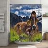 Bathroom Decor Shower Curtain Print Cow Mountain Landscape Waterproof Fabric Home Decoration Waterproof Bathroom Accessories Ani