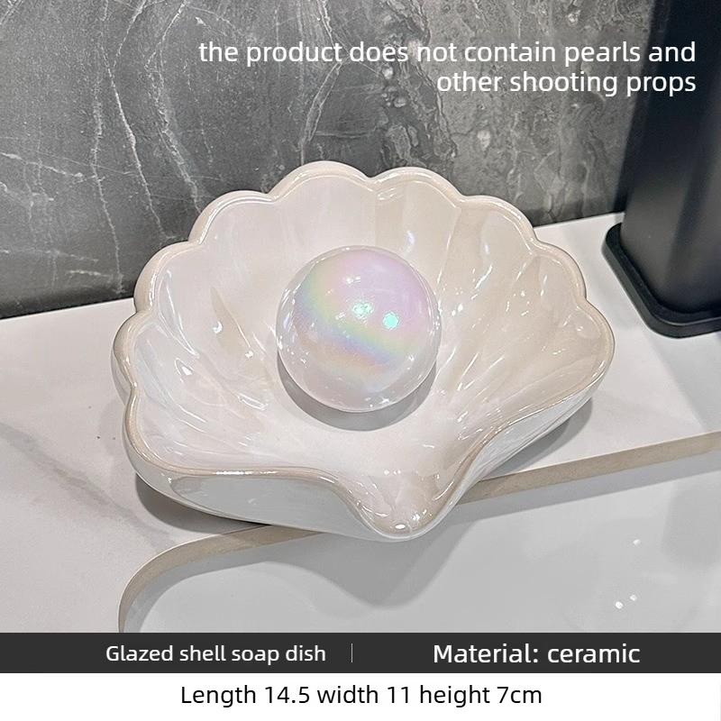 Shell Soap Box Bathroom Creative High-end Light Luxury Home and Daily Necessities Ceramics Decoration
