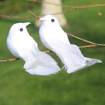 2 Stücke Vögel Simulation Künstliche Feder Tauben Feder Park Mall Ornament