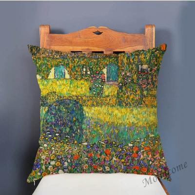 Gold Luxury Decorative Oil Painting Home Decorative Pillow Case Cover Gustav Klimt Gallery Collection Sofa Chair Cushion Cover