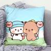 Yier Panda Roztomilý Polštář Bubu Dudu Kreslený Čtvercový Polštář Kawaii Anime Měkký Bederní Polštář na Pohovku Auto Domov Dekorace Ložnice